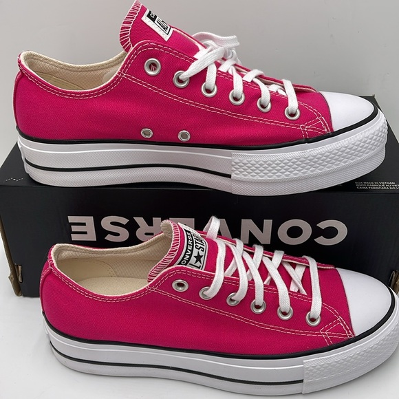 Converse WMNS CTAS LIFT OX
CERISE PINK/WHITE/BLACK A11539F Platforms Sneakers - Picture 3 of 16